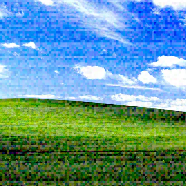 Image preview covered with colored static and horizontal noise bands.